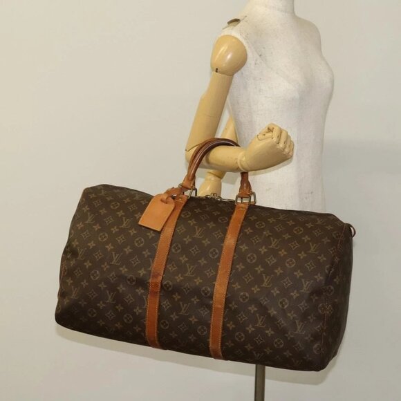 LOUIS VUITTON Monogram Keepall 55 Boston Bag M41424 LV Auth 136505 - Picture 3 of 16
